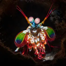 Coloured mantis shrimp, Peacock mantis shrimp, Harlequin mantis shrimp, Painted mantis shrimp, photo 2
